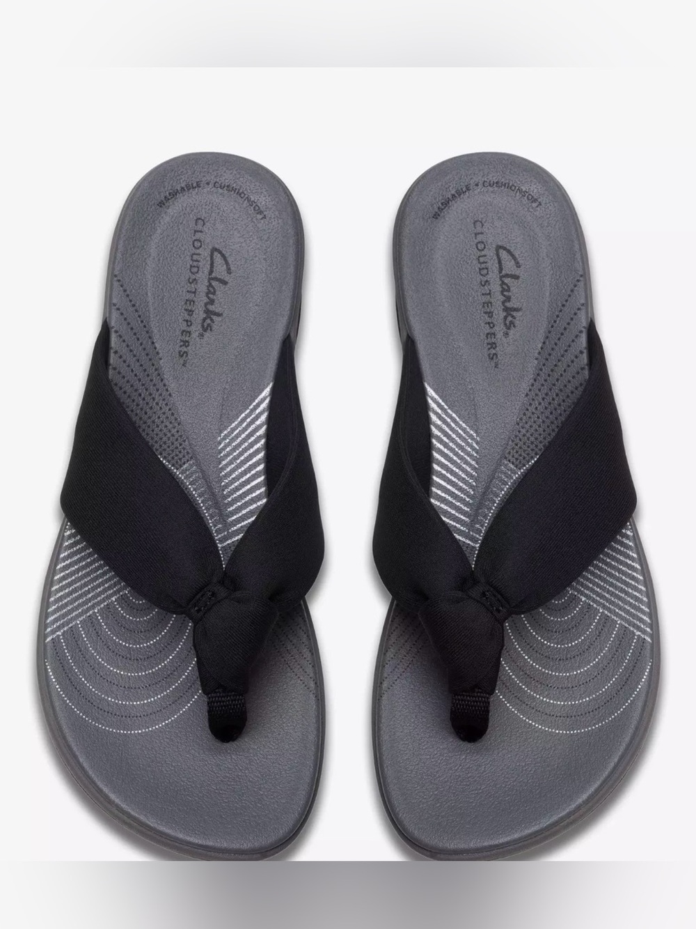 Clarks Cloudsteppers Arla Glison black flip flop